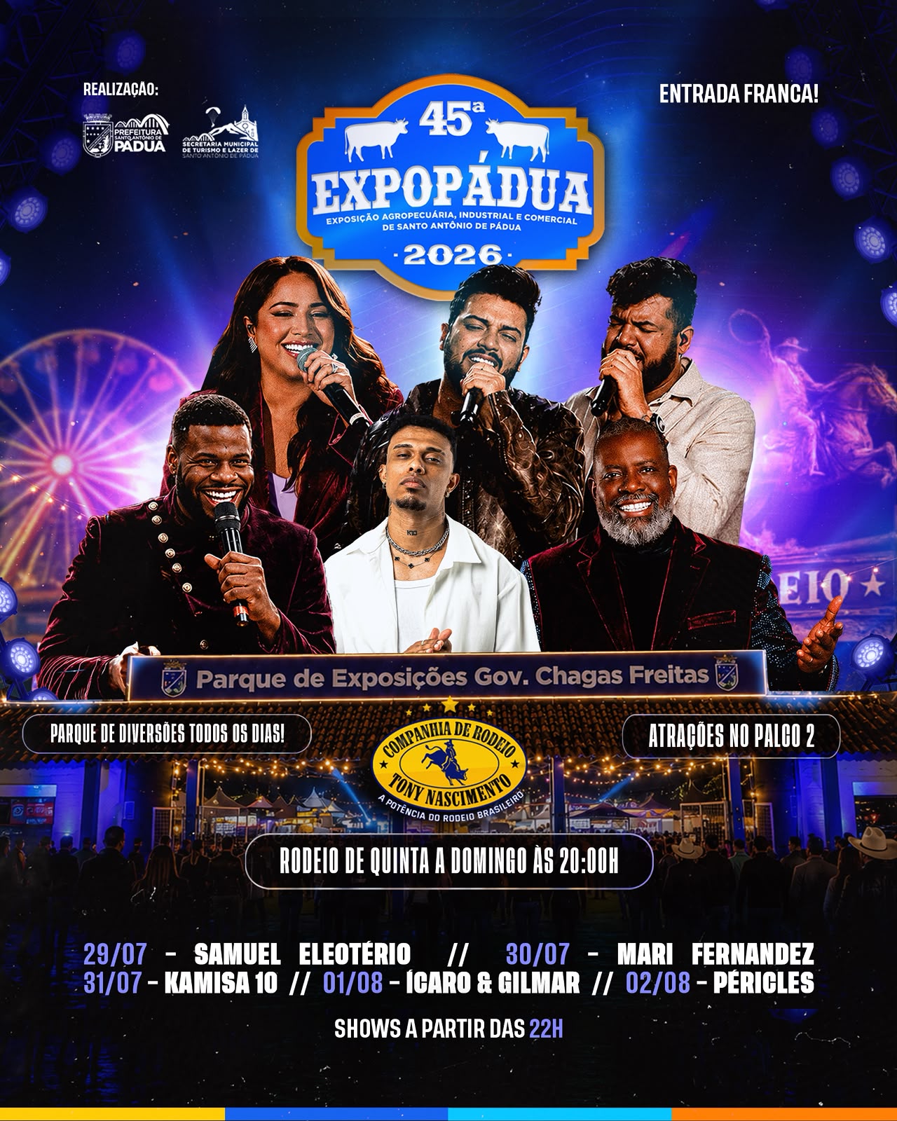 45ª Expo Pádua promete cinco dias de grandes atrações, rodeio e diversão para toda a família