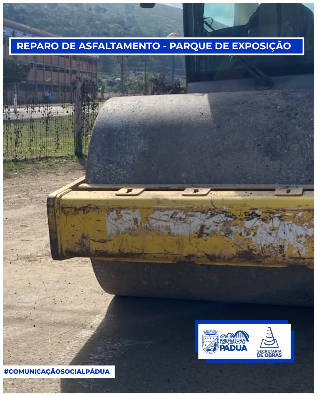 Prefeitura realiza reparos no asfaltamento do Parque de Exposições para a 45ª Expo Pádua