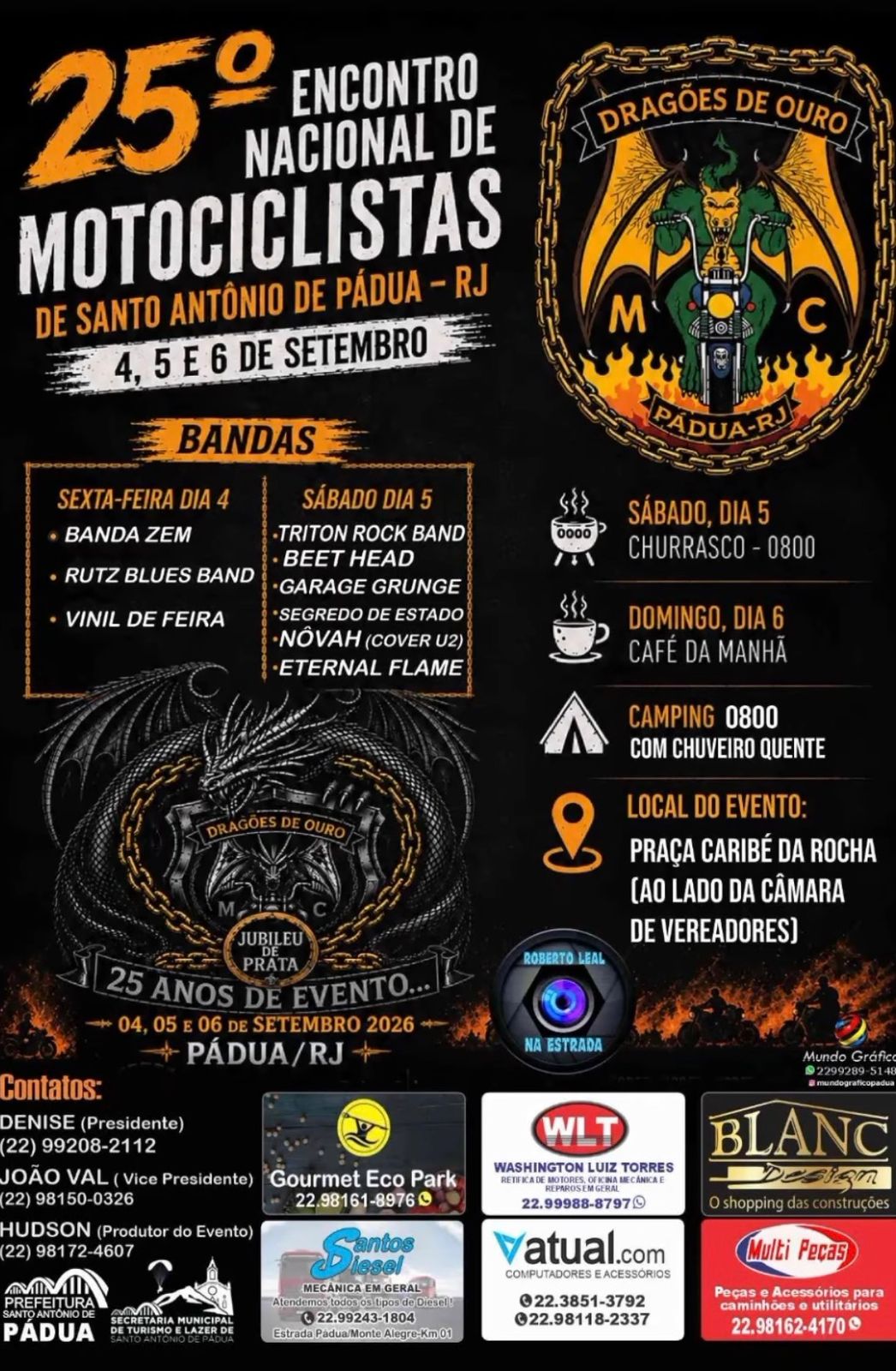 25º Encontro de Motociclistas está chegando a Santo Antônio de Pádua